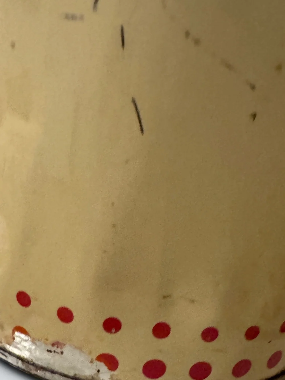 Vintage 1950s Tin Canister Set of 2 Cream Red Polka Dot Nesting Kitchen